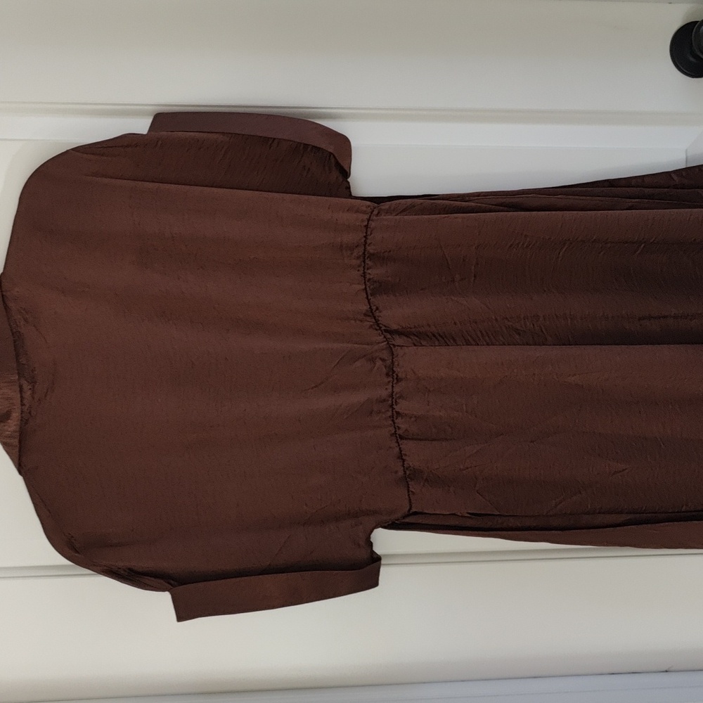 NWOT Steve Madden Elegant Brown Shirt Dress - Picture 6 of 7